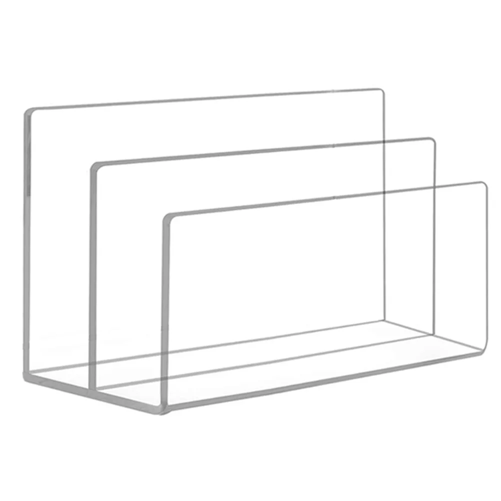 

Mail Organizer Double Slots Acrylic Desk Organizer Clear Desktop File Organizer