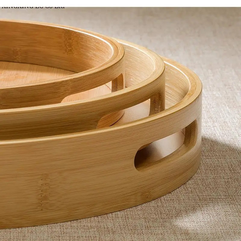 Бамбуковый поднос для чашки с водой фруктовый чай выпечка стейк на гриле торт