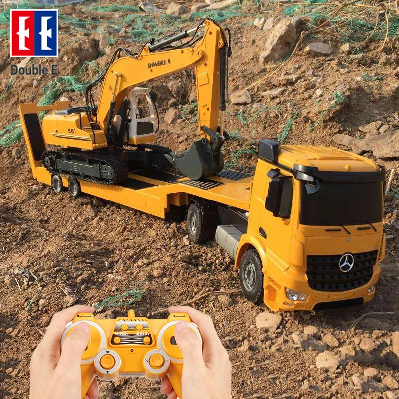 

DOUBLE E E562 RC Trailer Truck 1/20 Car Model 2.4G Construction Flatbed RC Car Toy Truck Trailer Radio Controlled Machine Gifts