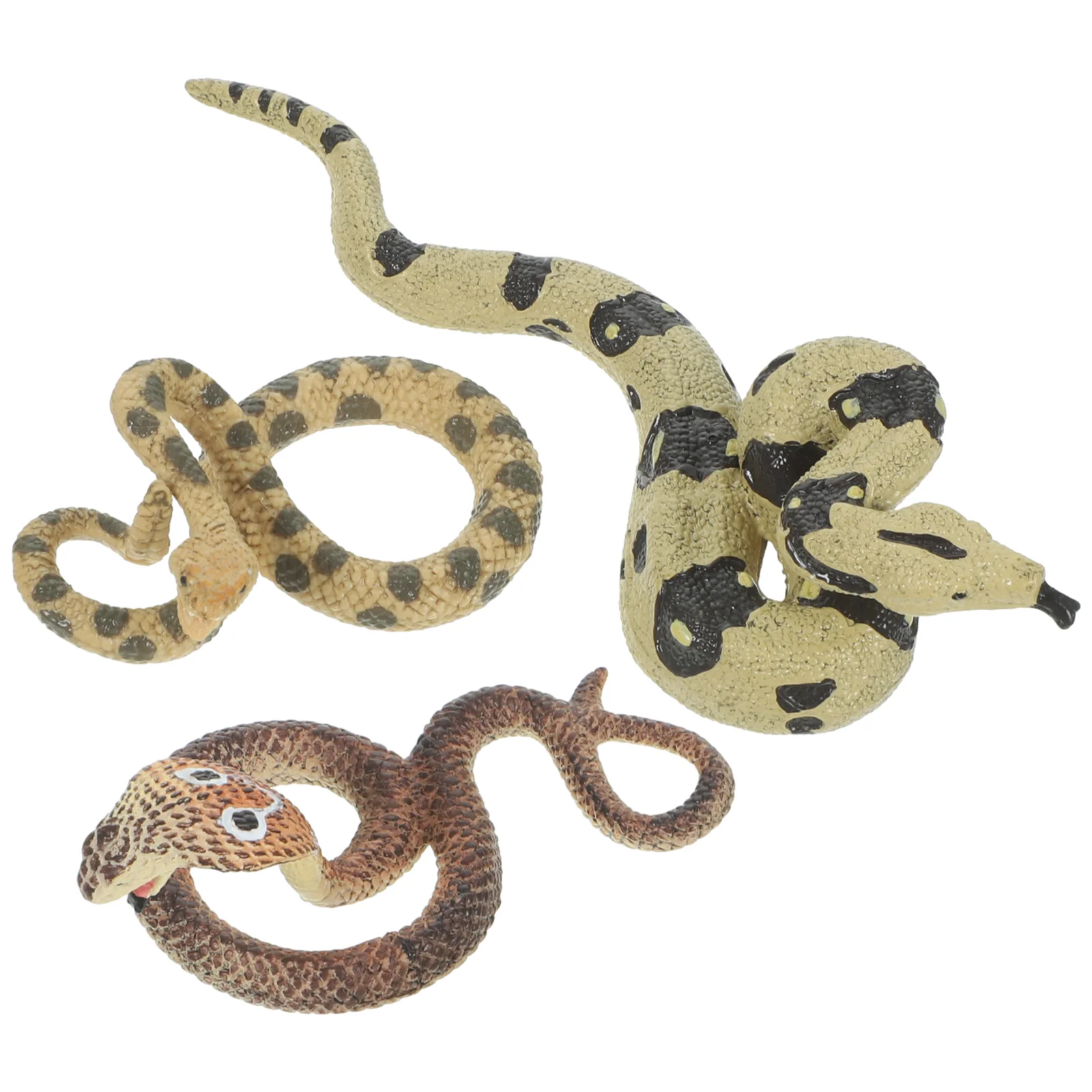 

3pcs Simulated Snake Model Lifelike Snake Props Realistic Small Snake Models