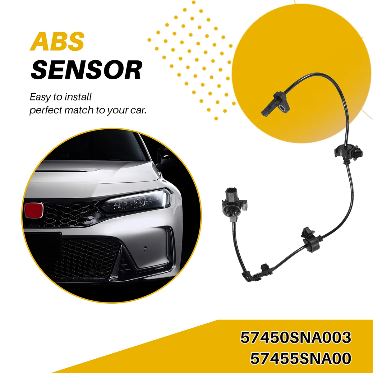Передний правый/левый датчик скорости колес ABS подходит для 2006-2011 Honda Civic 57450-SNA-003