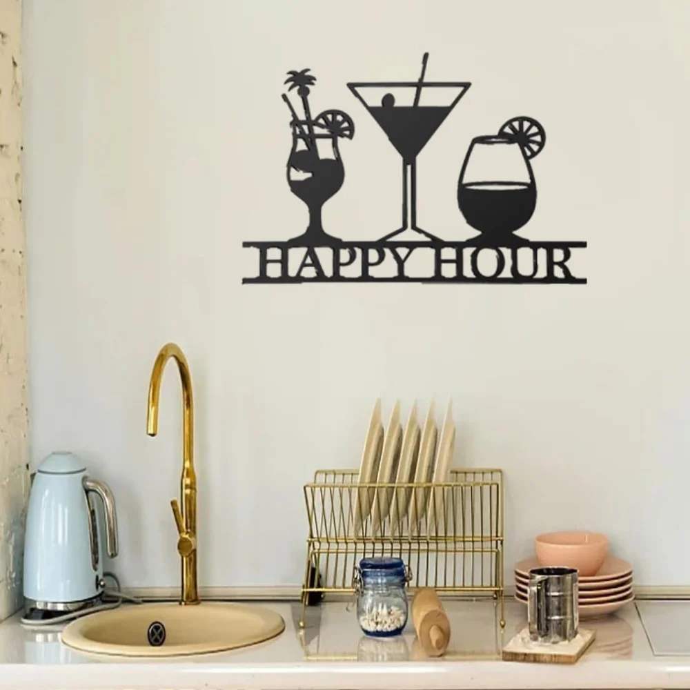 Очаровательный Винтажный Металлический Знак Счастливые Часы Для Баров —