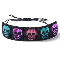bohemian handwoven gothic punk skull bracelet adjustable miyuki tila beads bracelets for women wristband jewelry
