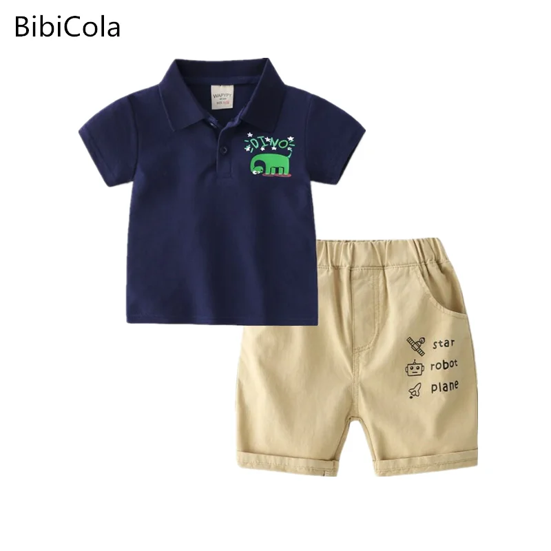 Комплект летней одежды для малышей модные топы джентльмена + шорты комплект