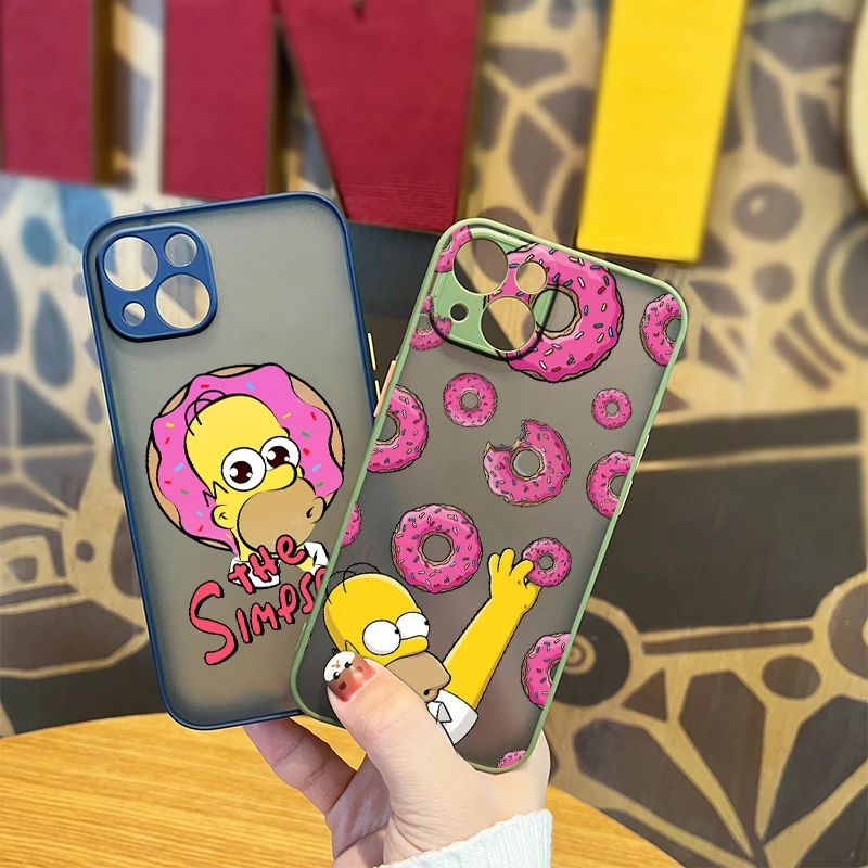 Мультяшные Симпсоны для Apple iPhone 13 12 11 Mini XS XR X Pro MAX 8 7 P 6 Plus матовый прозрачный мягкий