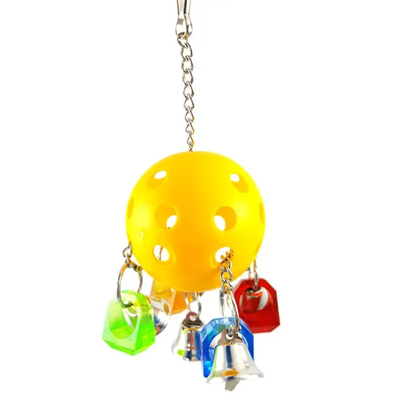 

Bird Parrot Hanging Cage Chewing Bite Toys Climb Bell Swing for African Grey Conure Cockatiel