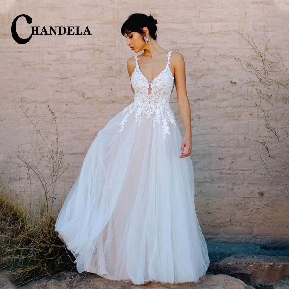 Женское ТРАПЕЦИЕВИДНОЕ свадебное платье CHANDELA