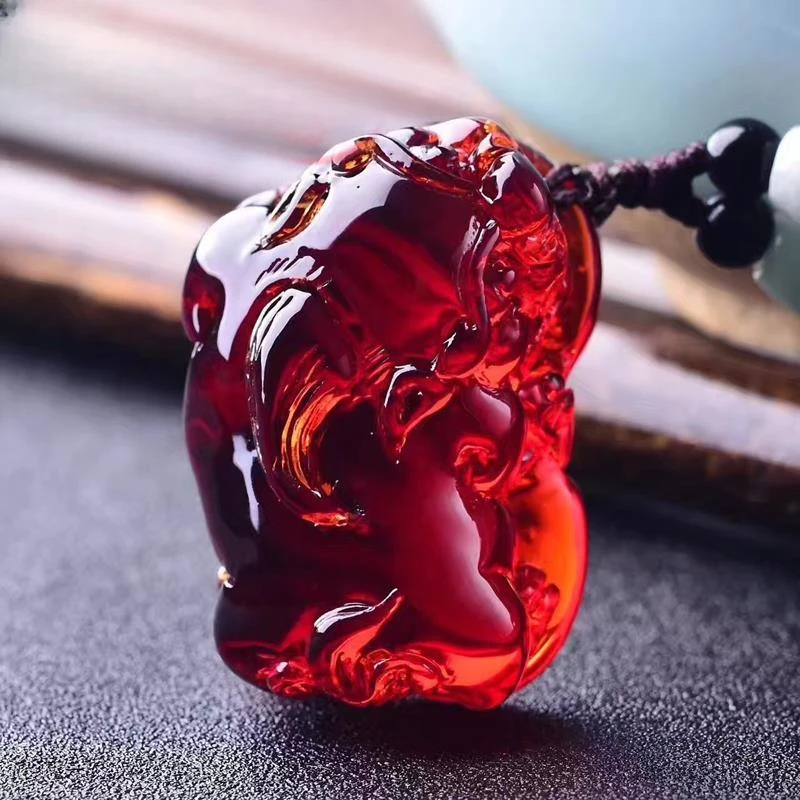

Baltic Blood Pixiu Pendant Amber Wax Simple Versatile Pendant