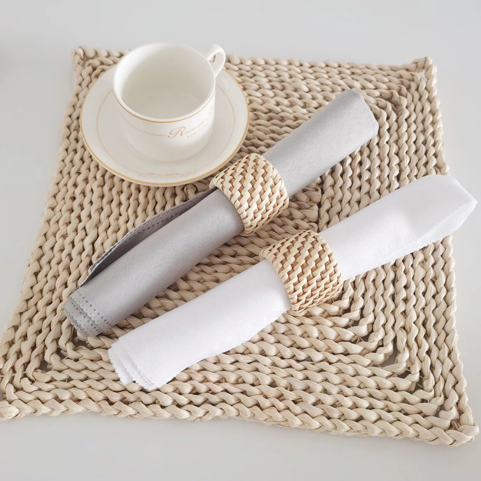 

Rustic Napkin Rings Woven Rattan Napkin Rings For Dining TableRustic Serviette Ring Farmhouse Napkins Rings For Home Tabletop