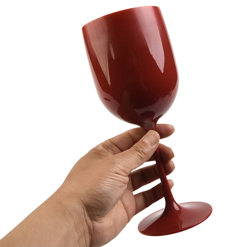 

1pcs Red Plastic Champagne Cups Flute Stemware Wine Glass Party Banquet Drink Cup Goblet Plastic Beer Whiskey Wine Cups
