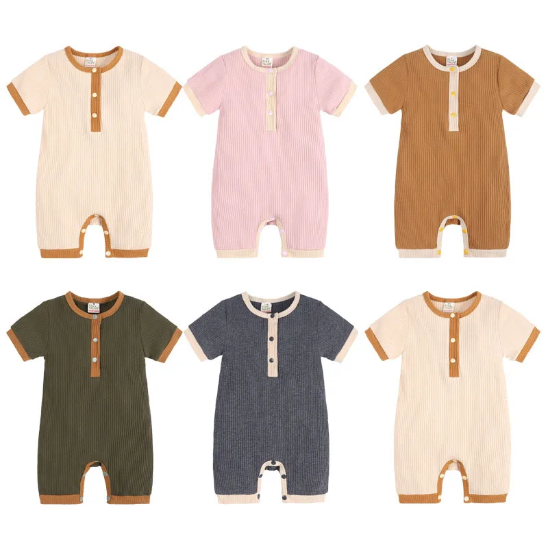 

Baby Clothes Fashion Infant Girl Romper Soild Color Baby Boy Clothes Cotton Short Sleeve O-neck Newborn Rompers 0-24 Months