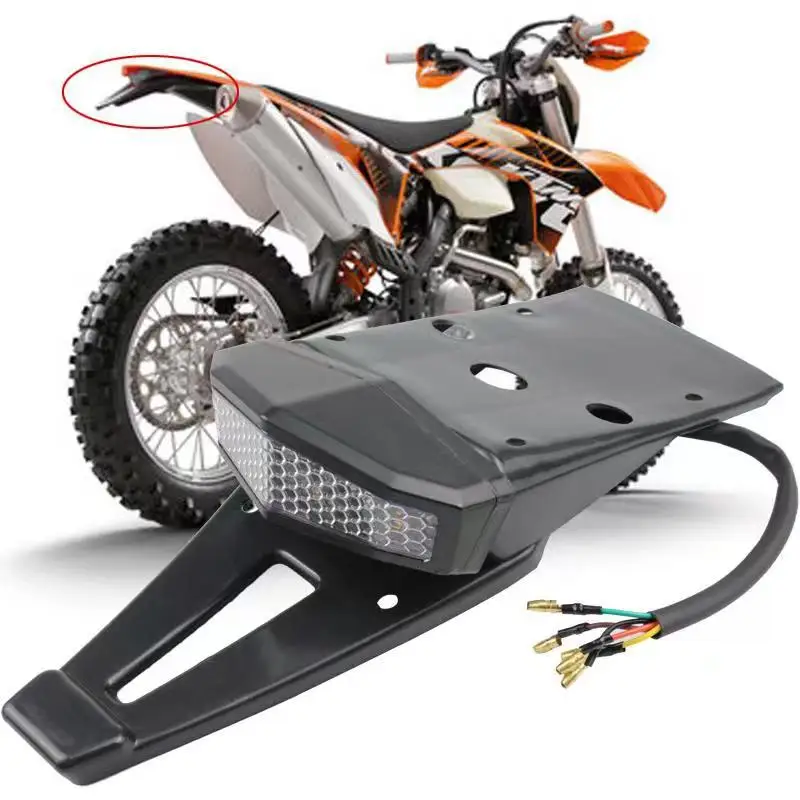 

Motorcycle Rear Fender Tail Light Dirt Bike 12 to 15V LED Taillight Brake Stop For Off-Road Dirt Bike