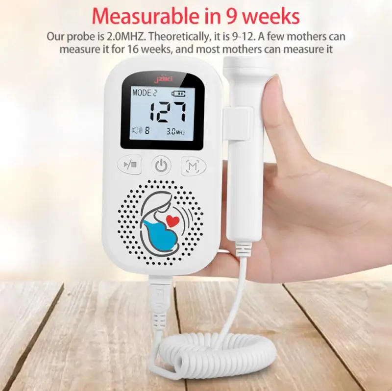 

2.0MHz Prenatal Fetal Doppler Baby Heartbeat Monitor Baby Heart Rate Detector Sonar Doppler For Pregnant Women No Radiation Gift