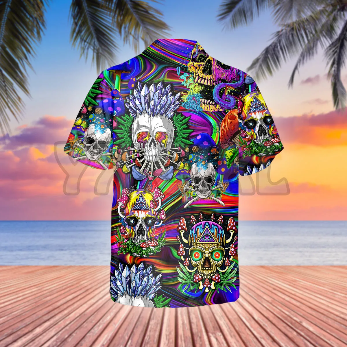 Fancy Rock Skull 3D All Over Printed Hawaiian Shirt Men's For Women's Harajuku Casual Shirt Unisex