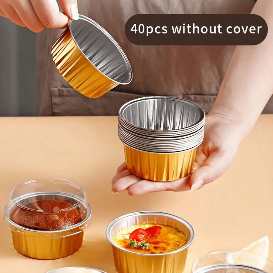 40 шт. одноразовая коробка для выпечки из оловянной фольги торта яиц крема