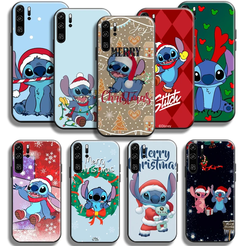 

Stitch Merry Christmas Phone Case For Huawei P Smart 2019-2021 P50 P40 P30 P20 Pro Lite 5G TPU Black Funda Silicone Cover