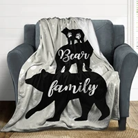bear familys throw blanket super soft fannel blanket personalized sofa cover throw home bedding gifts for family friends 60x80