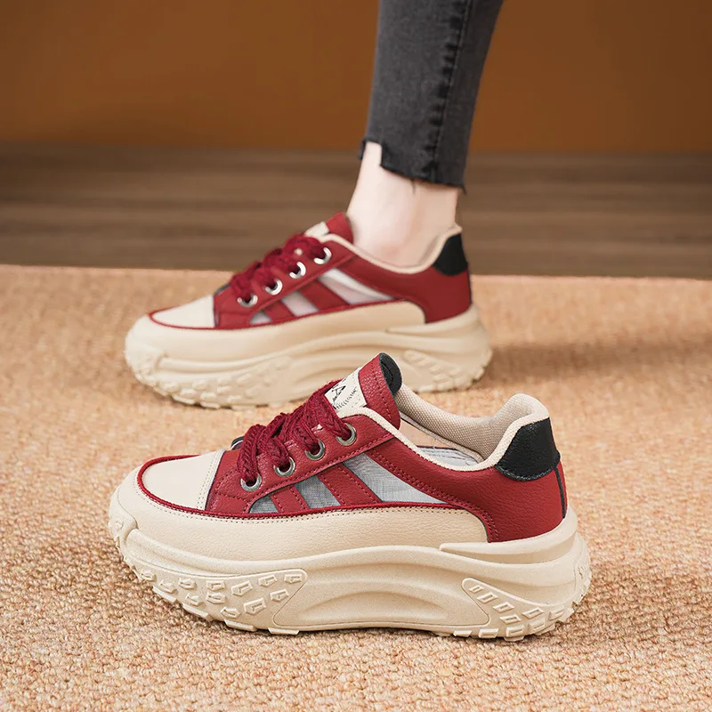 Chunky Sneakers Women's Vulcanized Shoes Spring Summer Thick Bottom Dad Shoes Woman Fashion Mesh Breathable Platform Sneakers
