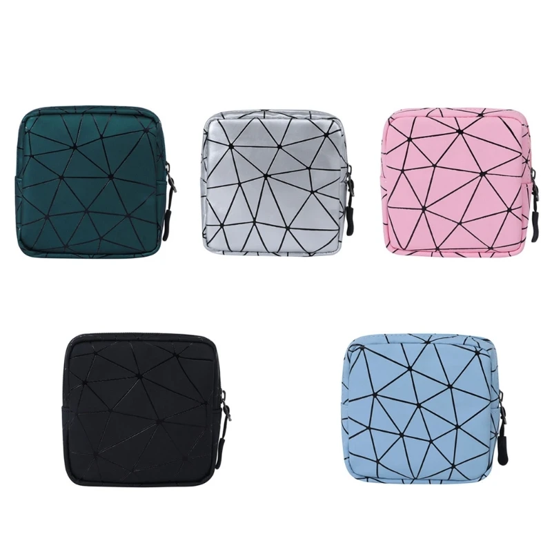 

L5YD Women Sanitary Napkin Storage Bag Portable Pad Pouch Cosmetic Bags Girls Travel Makeup Holder Organizer