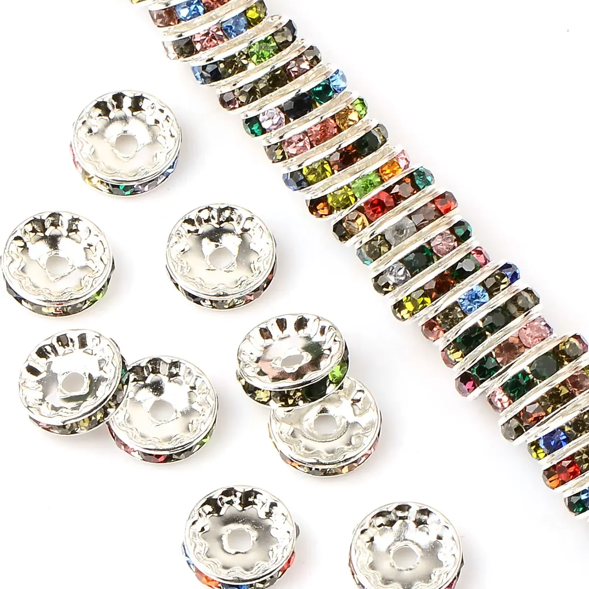 30 шт. 1 2 см случайные цвета смешанные красочные инкрустированные кристаллами