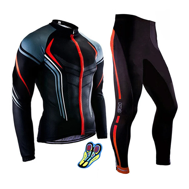 

Long Sleeve Cycling Jersey Bicycle Clothes Bike Shirts Pants With Gel 2023 Spring Summer High Quality