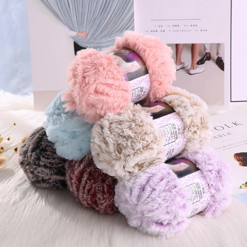 50g/Roll Yarn Faux Fur Mohair Wool Cashmere Yarn Winter for DIY Hand Knitting Crochet Sweater Thread Baby Clothes Scarf Hat Yarn