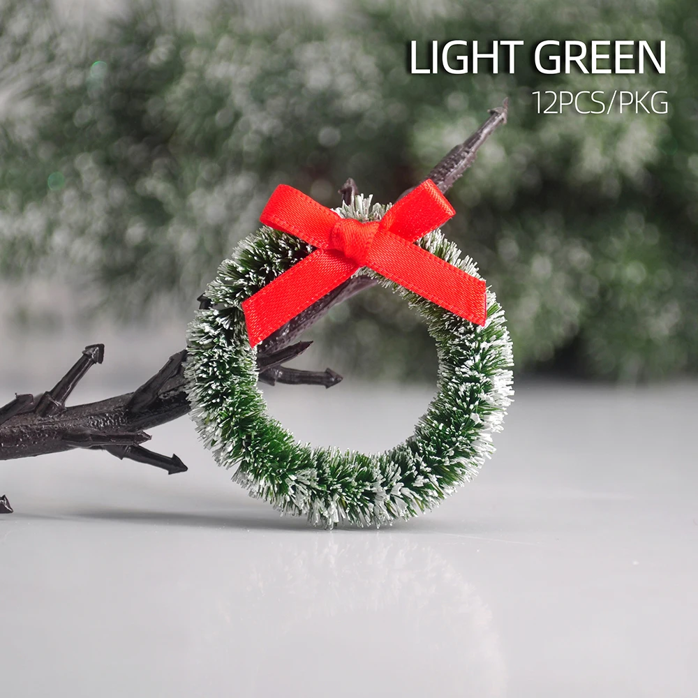 Рождественские венки из пластика, набор из 12 штук