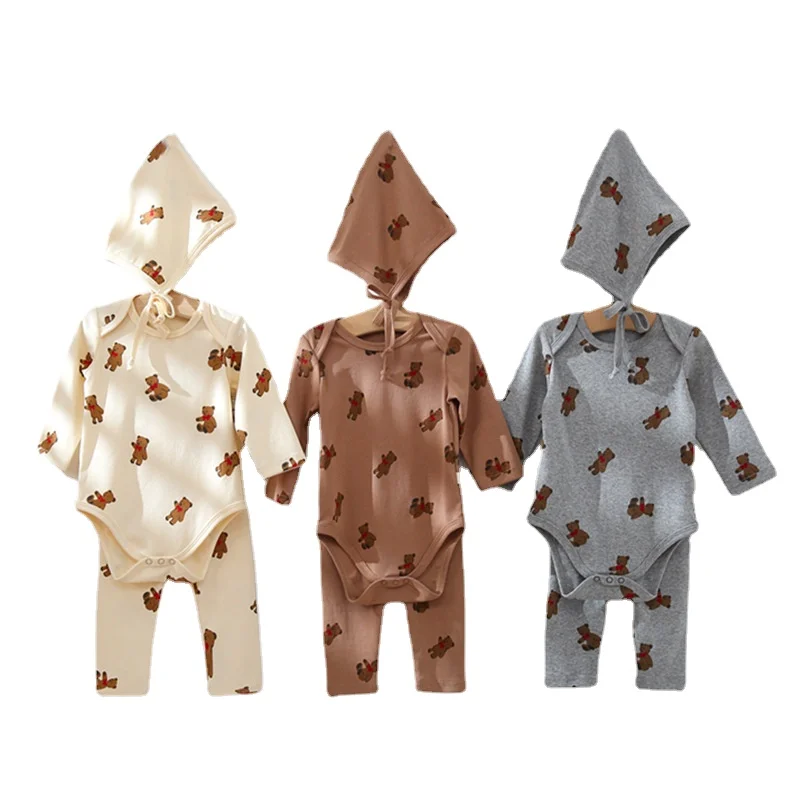 

Infant Wrapping Clothes 2022ins Wind Spring Long-sleeved Trousers Split Suit Male and Female Baby Cotton Romper Romper