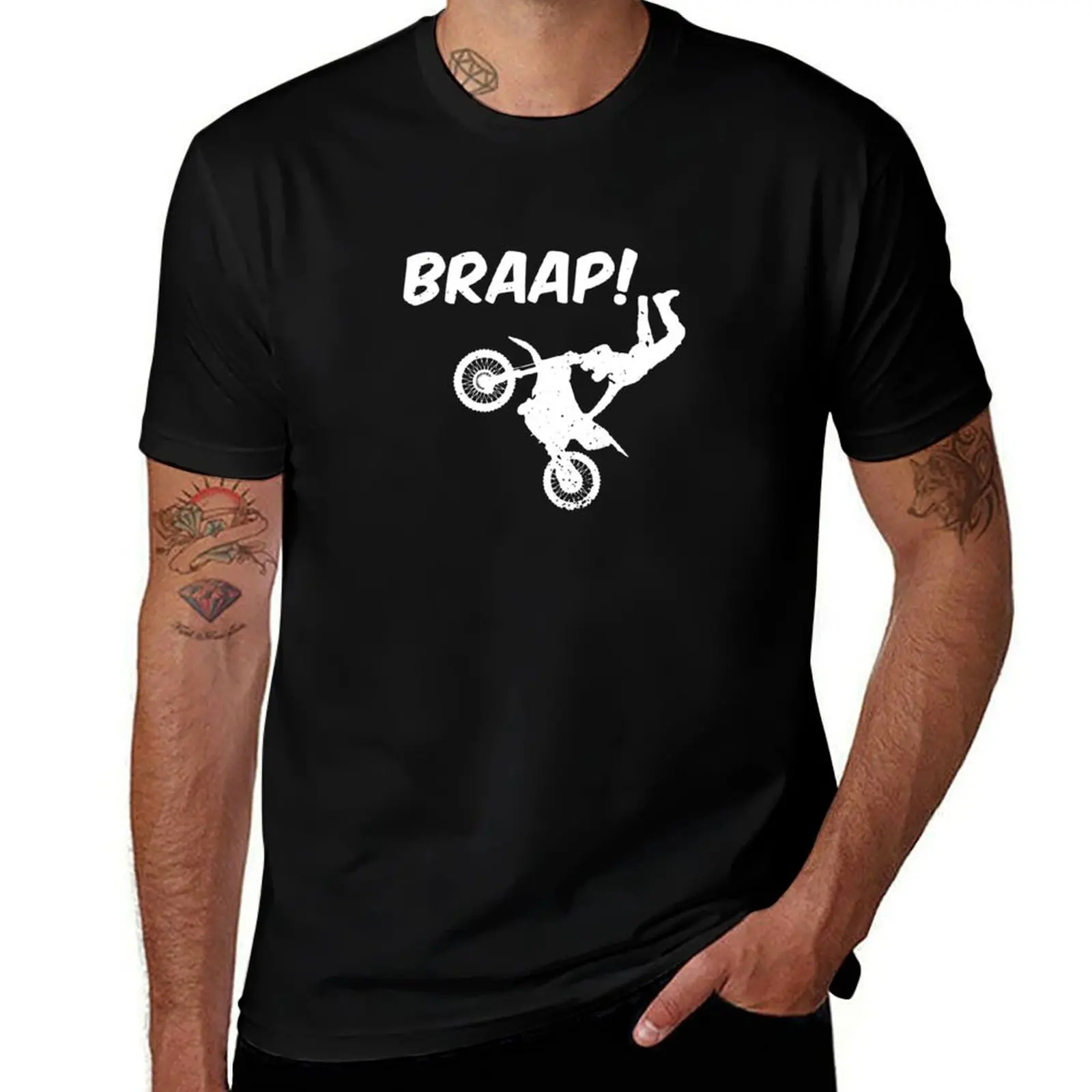 Фото Футболка Brap Braap Braaap Dirt Motor Bike с простым дизайном и короткими рукавами №1