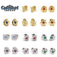 2022 new arrival genshin impact game characters animals cosplay handcraft trendy accessories crystal drop earring gift for fans