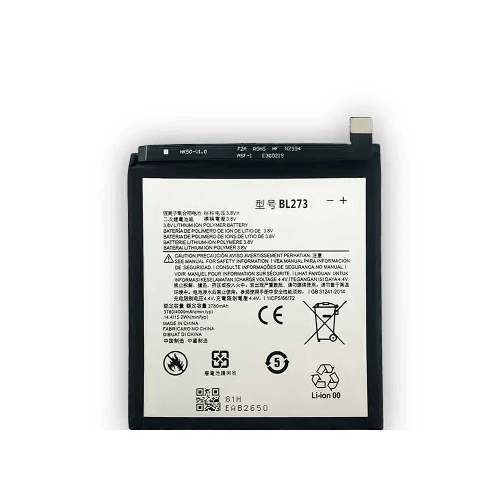 BL273 4000 мАч для Lenovo K6 Note K53a48 K8 Plus XT1902-2 аккумулятор сотового телефона