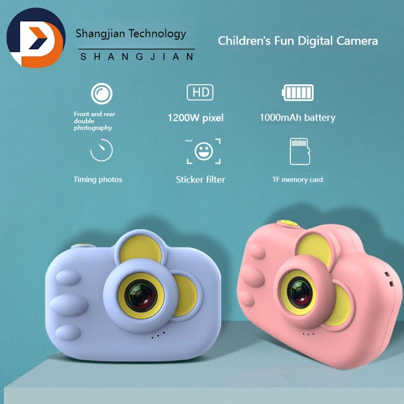 

New et02 children's camera toy HD digital cartoon mini camera portable children's toy birthday gift game filter camera