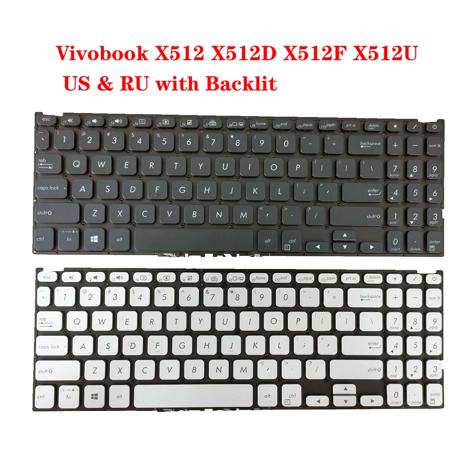 Русская и бразильская клавиатура для ноутбуков Asus Vivobook X512 X512D X512DA X512F X512FA X512U X512UA