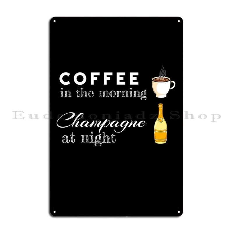 Кофе Am шампанское ночной металлический плакат паб проектирование женской стены