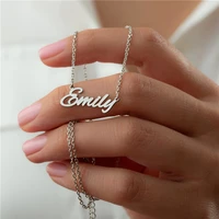simple custom vertical name pendant necklace personalized jewelry handmade nameplate pendant necklaces women best friend gift