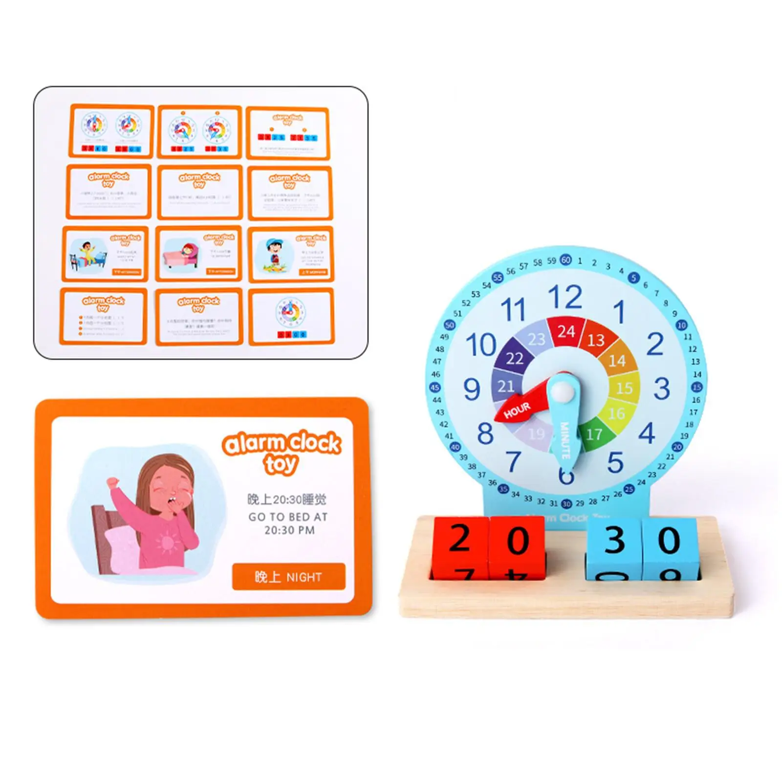 

Clock Toys Number Blocks Teaching matching Puzzle for Children Birthday Gifts