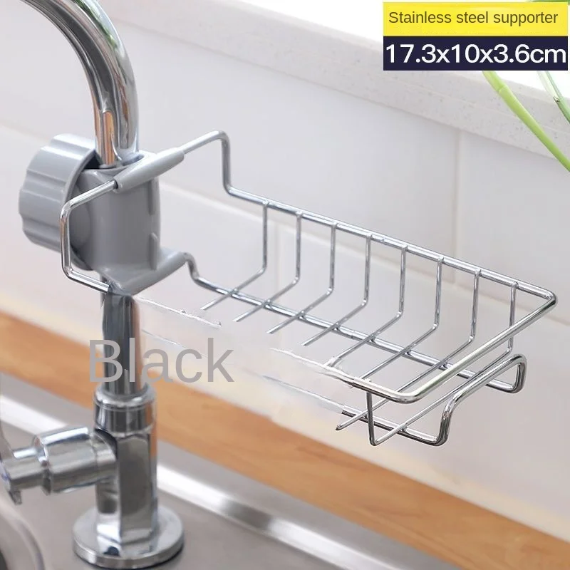 

Faucet rack stainless steel kitchen sink storage retractable drainage artifact rack sink rag basket sink