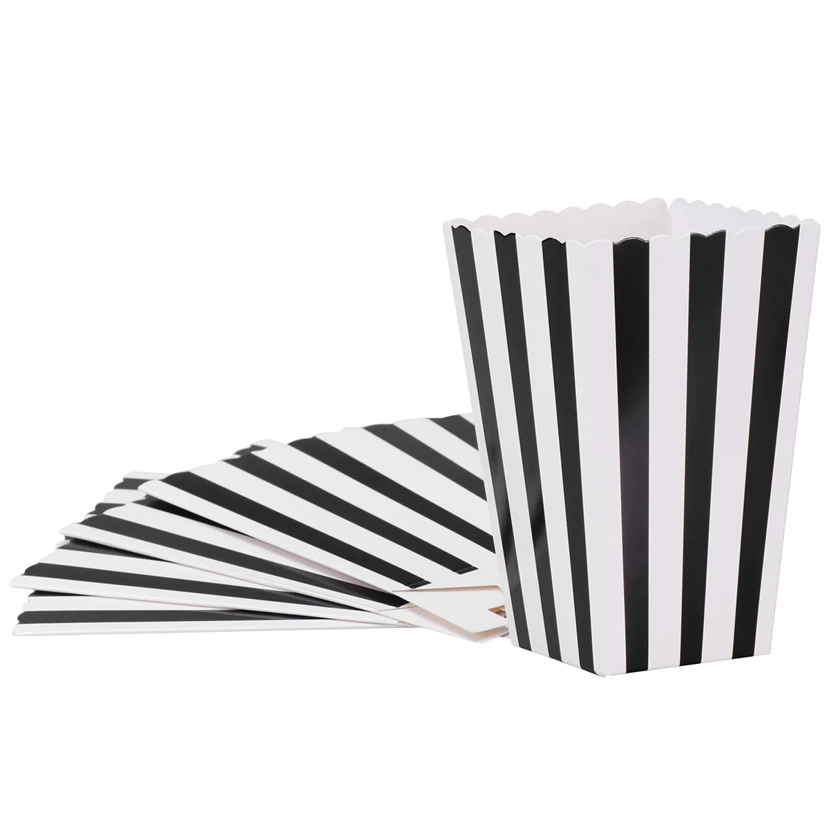 

Popcorncontainer Boxes Party Buckets Cardboard Blackwhite Box Stripe Cartons Holder Tubs Bowl Carnival Circus Movie Theater