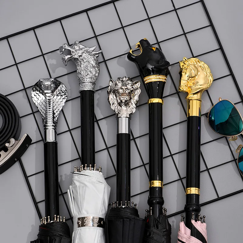 Зонт с длинной ручкой и защитой от УФ-излучения роскошный леопардовым принтом 16