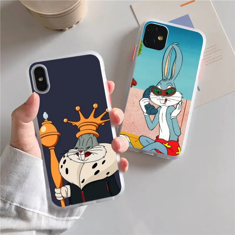 

Cartoon cute Bugs Bunny Phone Case For iphone 13 12 11 xr xs x 7 8 pro max Plain Soft TPU Silicone Clear Case Cover