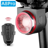 bicycle rear lamp braking light burglary alarm remote call wireless control usb charge led lantern bike finder horn a8 a8pro