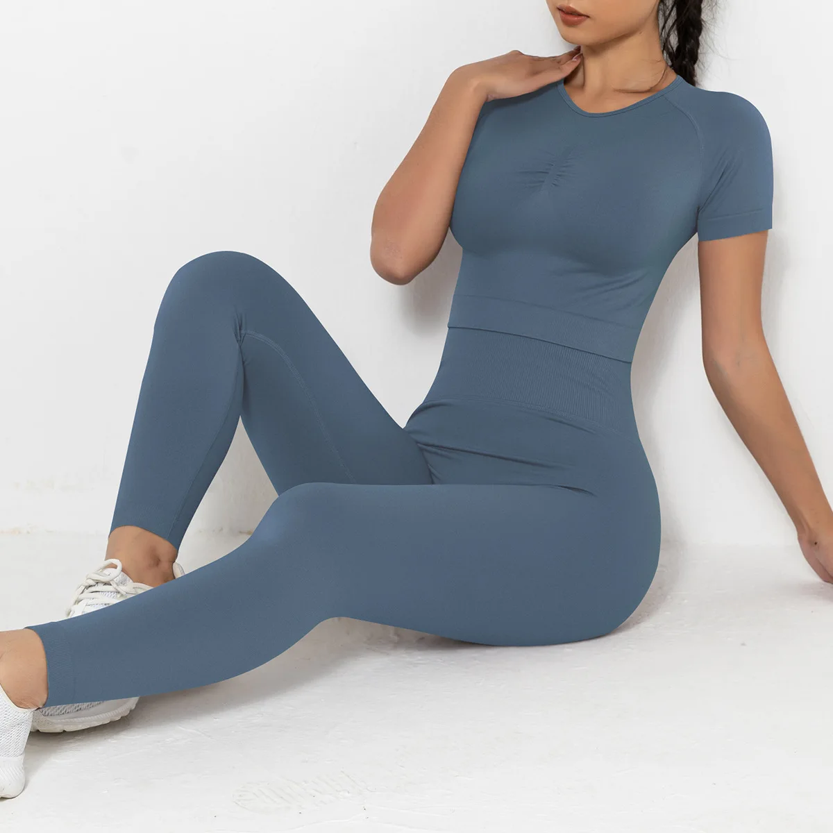 

Женский спортивный костюм для йоги, спортивные топы, леггинсы, комплект из двух предметов, женская одежда для спортзала, Бесшовные штаны для...