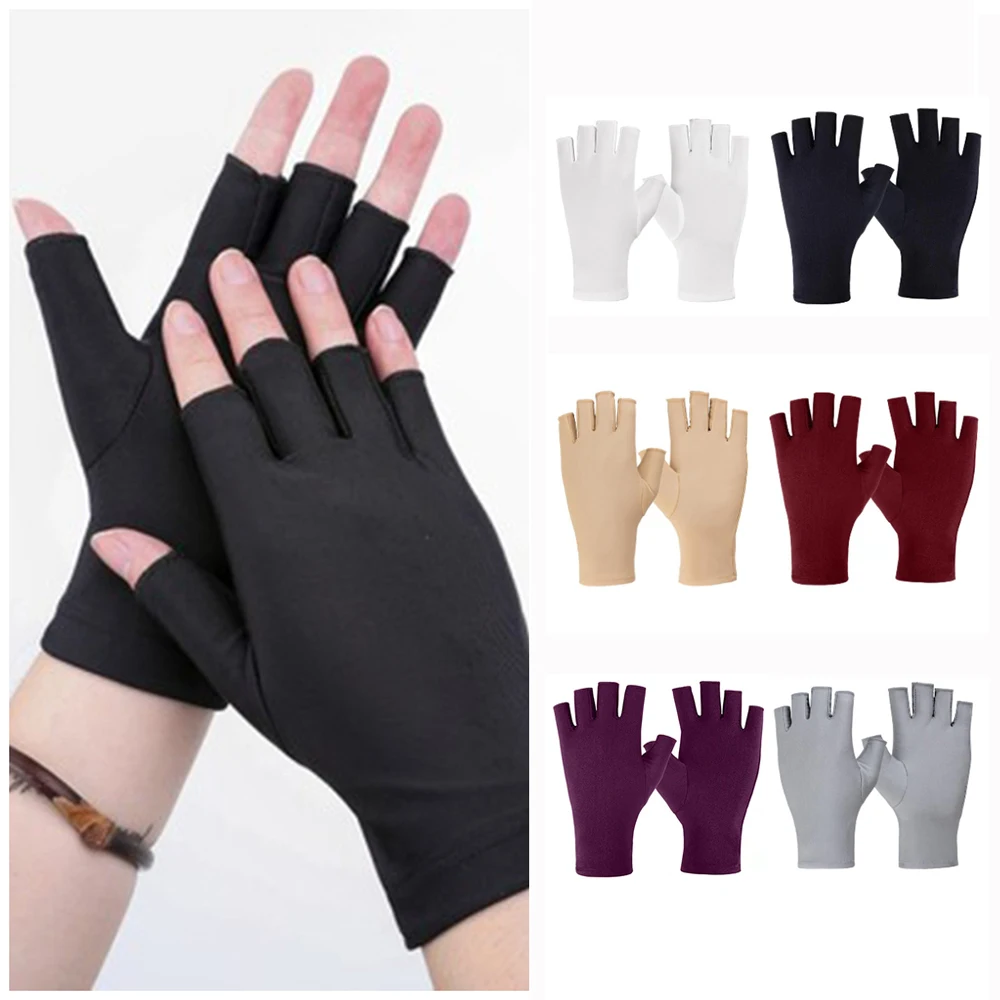 Half Fingers Gloves Summer Breathable Thin Semi-Finger Driving Glove Sunscreen Anti-Uv Fingerless Glove Elasticity Gloves