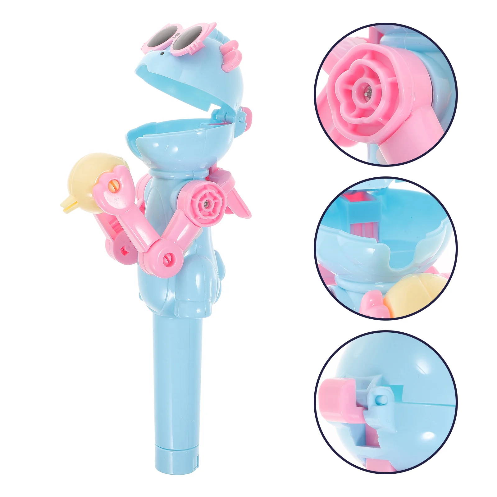 

Lollipop Holder Toy Robotcandy Toys Case Storage Kids Funnyeat Lollipopsnovelty Box Creative Suckerplastic Shooterstand Holders