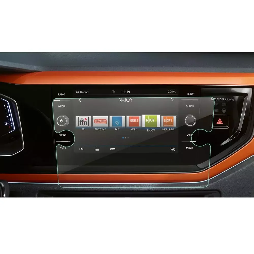 

For Polo 6.5 Inch/8 Inch 2018 Car Navigation Display Tempered Glass Screen Protector Auto Interior Protective Sticker