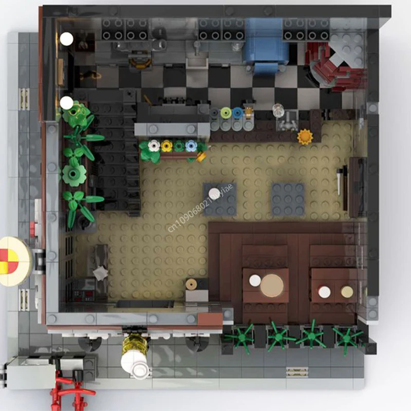 MOC модульный пивоварня и магазин пиццы кирпичи игрушки креативная городская