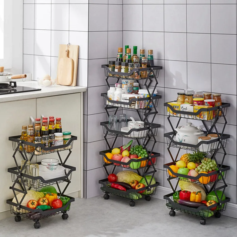 

3-уровневая корзина для хранения фруктов, кухонная подставка для вращающихся овощей, составной органайзер для картофеля, лука, корзина для кладовой