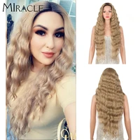 blonde wig loose wave wig synthetic lace wig 30inch rainbow colors lace wig high temperature fiber lolita cosplay wig miracle