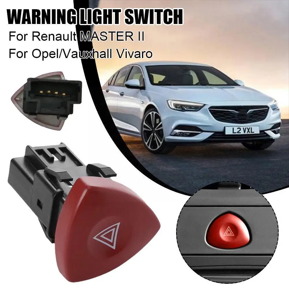 

Car Emergency Control Switch Warning Light ABS Plastic For Opel For Nissan Hazard Warn Lamp Switch A6F9