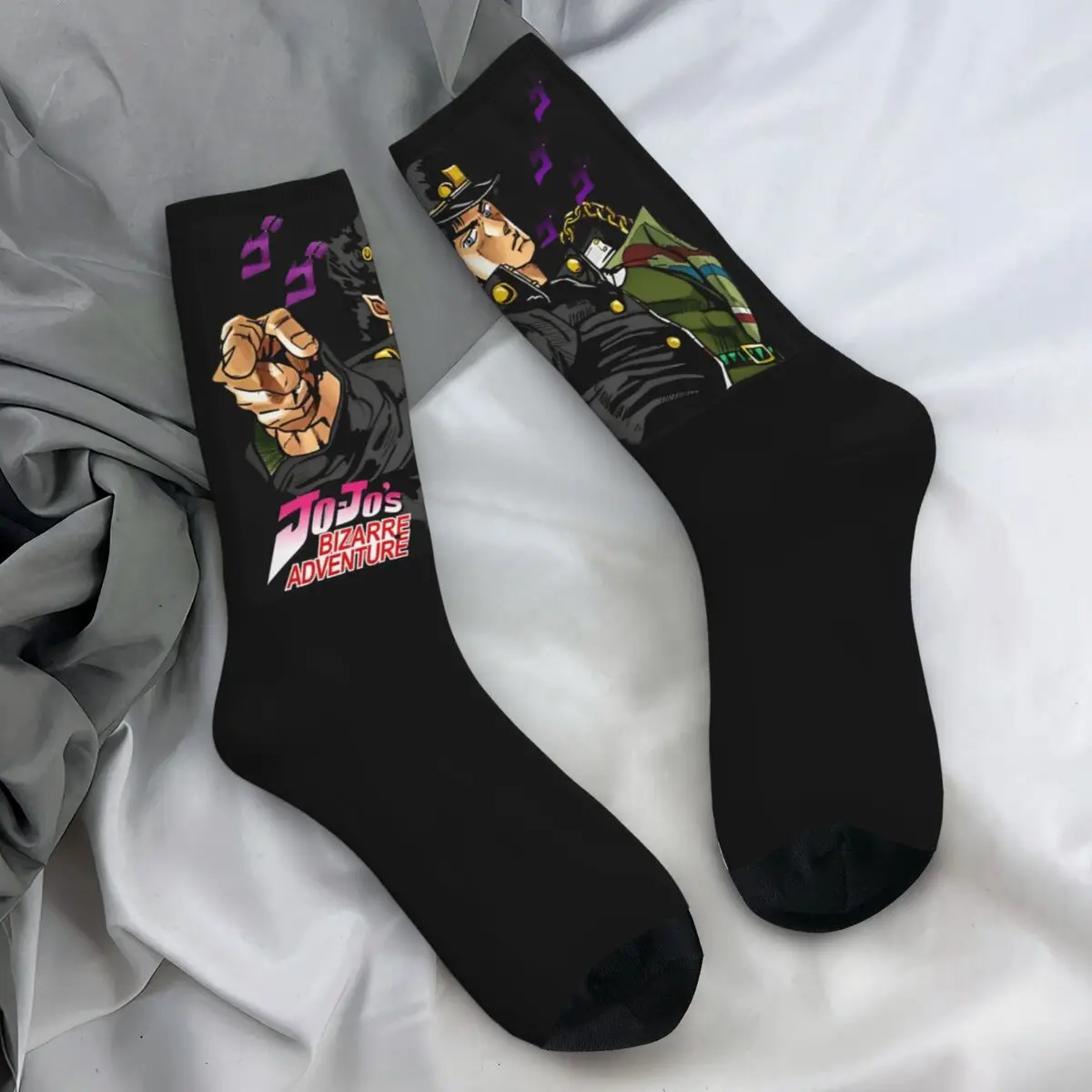 Фото Носки Dio Brando и Jotaro Kujo, зимние чулки, модные мужские теплые мягкие носки, графические нескользящие носки для бега №1